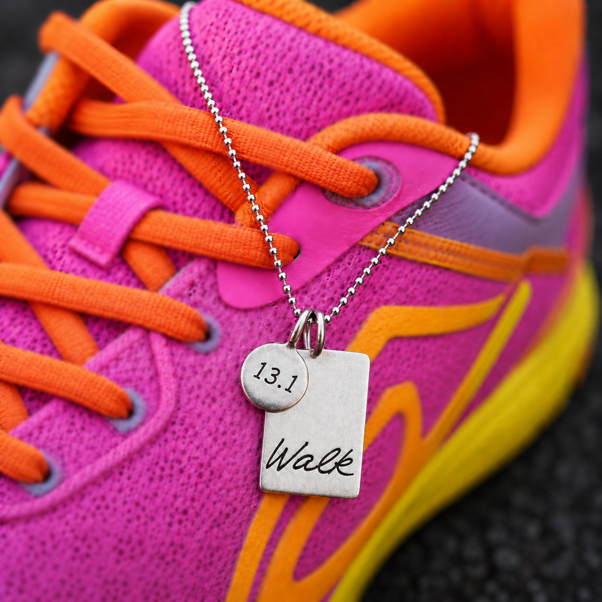 Walk 13.1 Half Marathon Sterling Silver Necklace Set