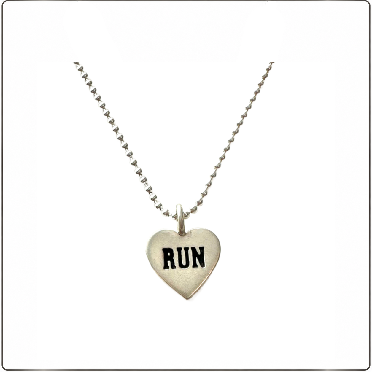 Run With Your Heart Sterling Silver Necklace